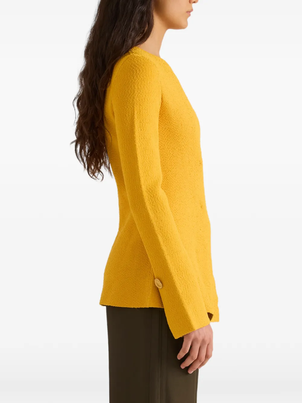 Proenza Schouler Sukki Jacket in Draped Viscose in Yellow, view 3