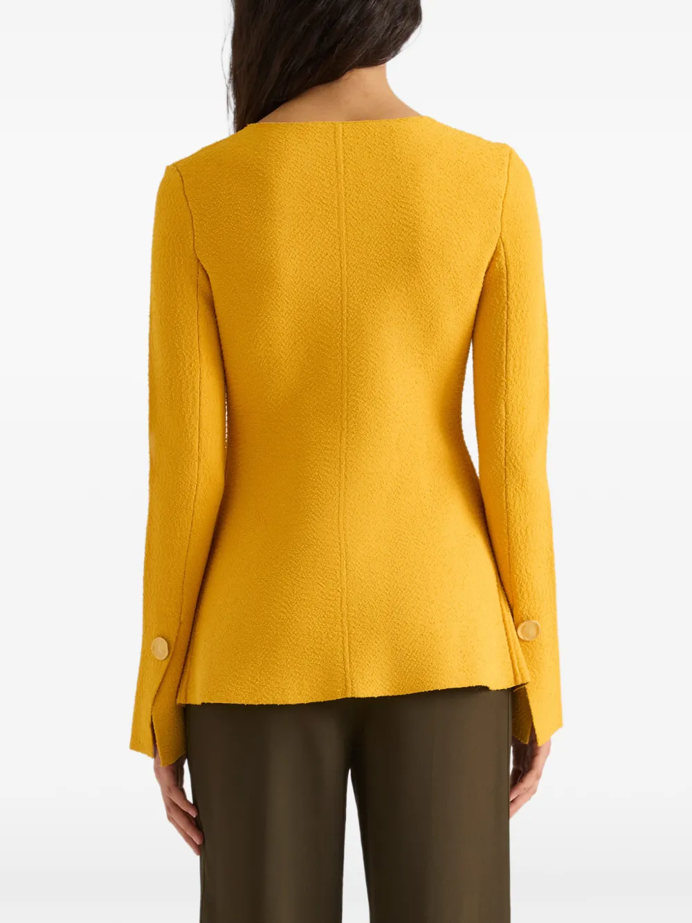 Proenza Schouler Sukki Jacket in Draped Viscose in Yellow, view 4