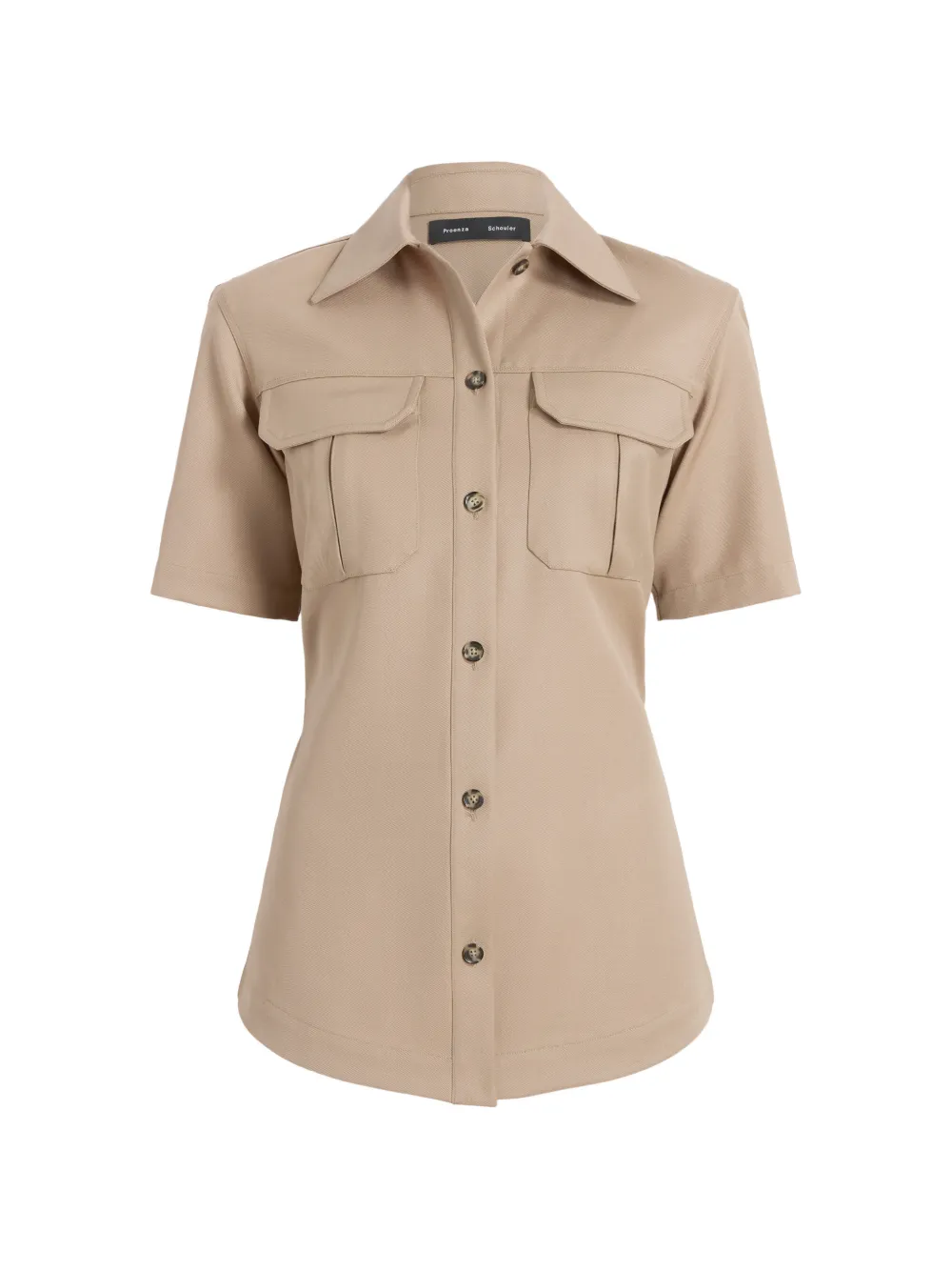Proenza Schouler Nali top in wool gabardine - Toni neutri
