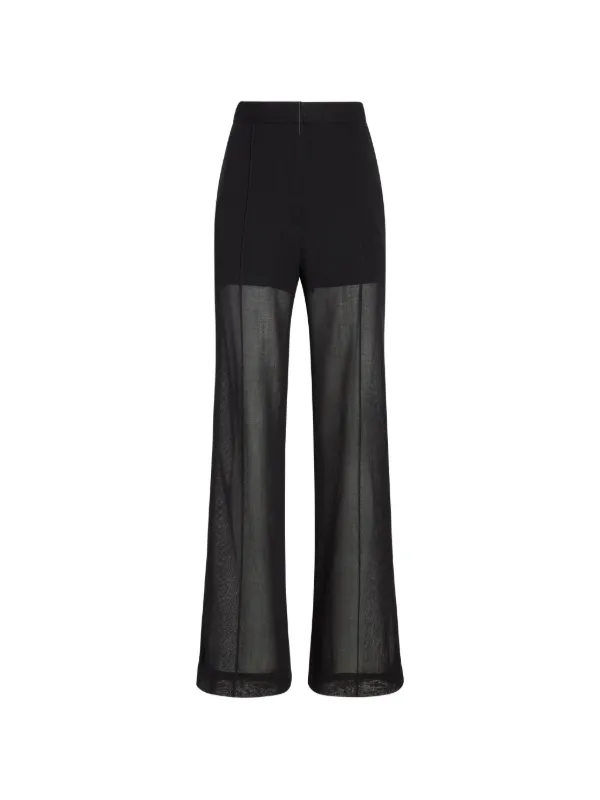 Proenza Schouler Eran Pants in Sheer Wool in Black
