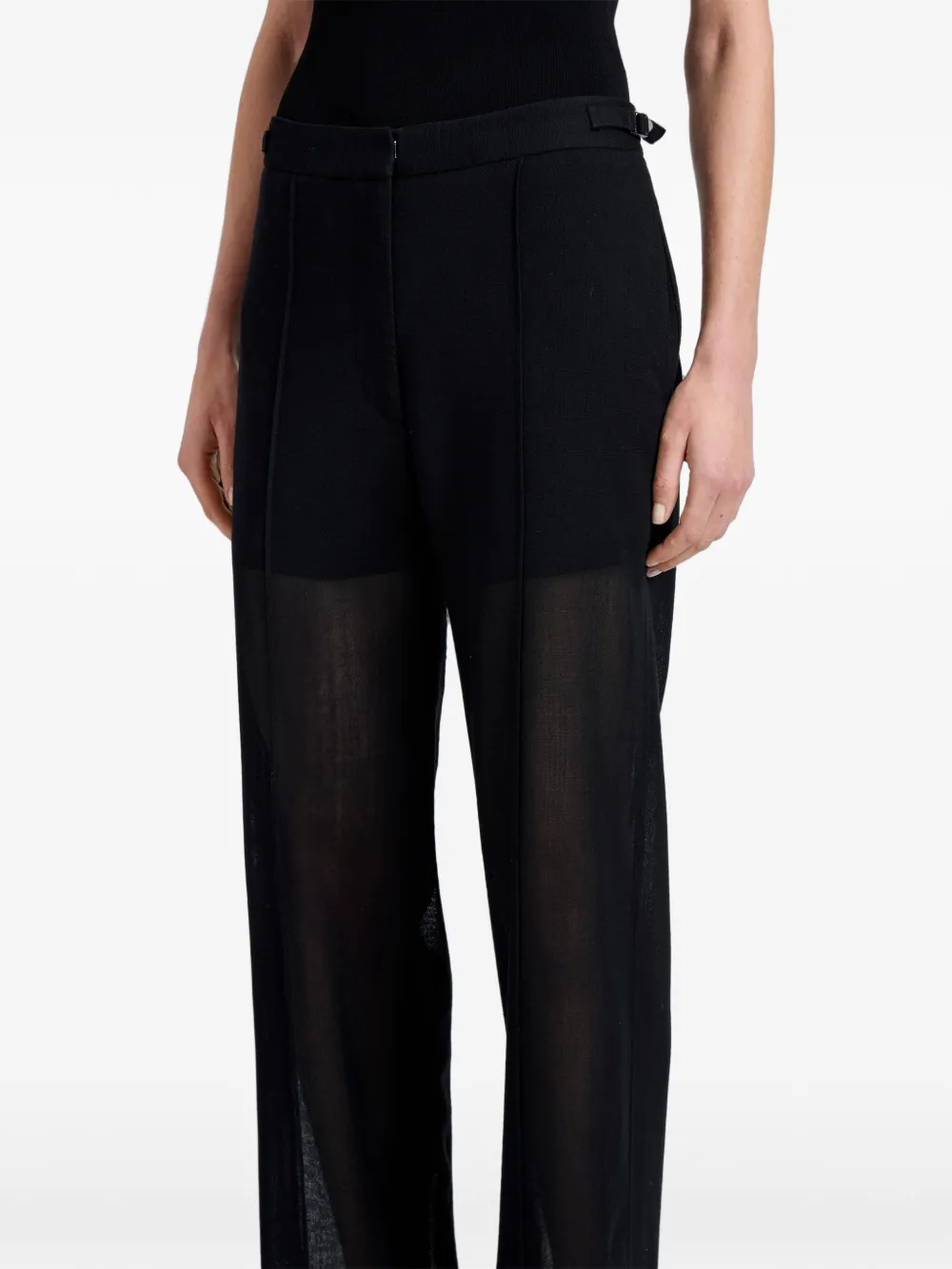 Proenza Schouler Eran Pants in Sheer Wool in Black, view 5