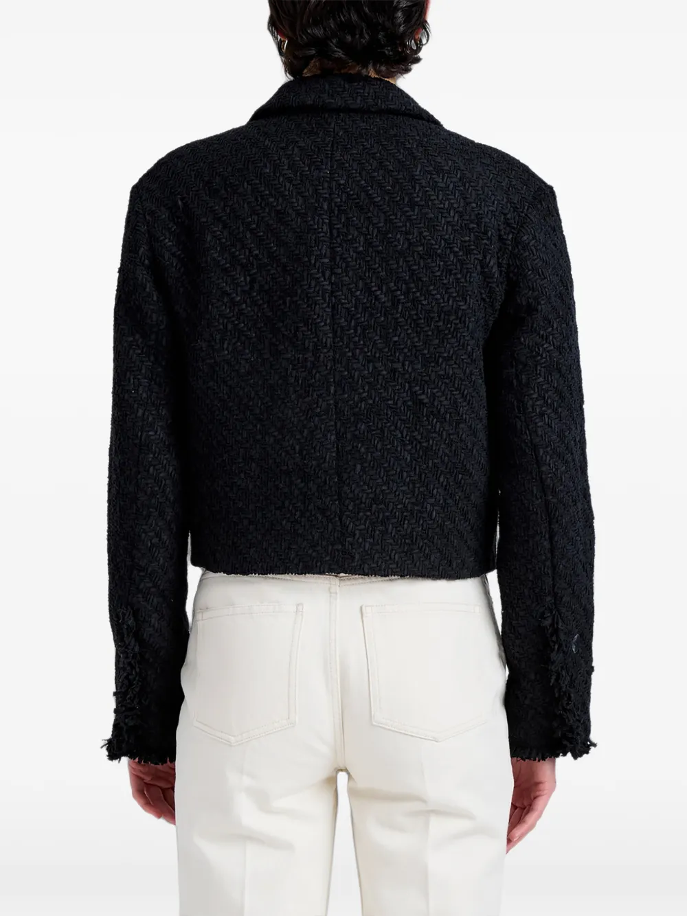 Proenza Schouler White Label Nima geweven jas Zwart