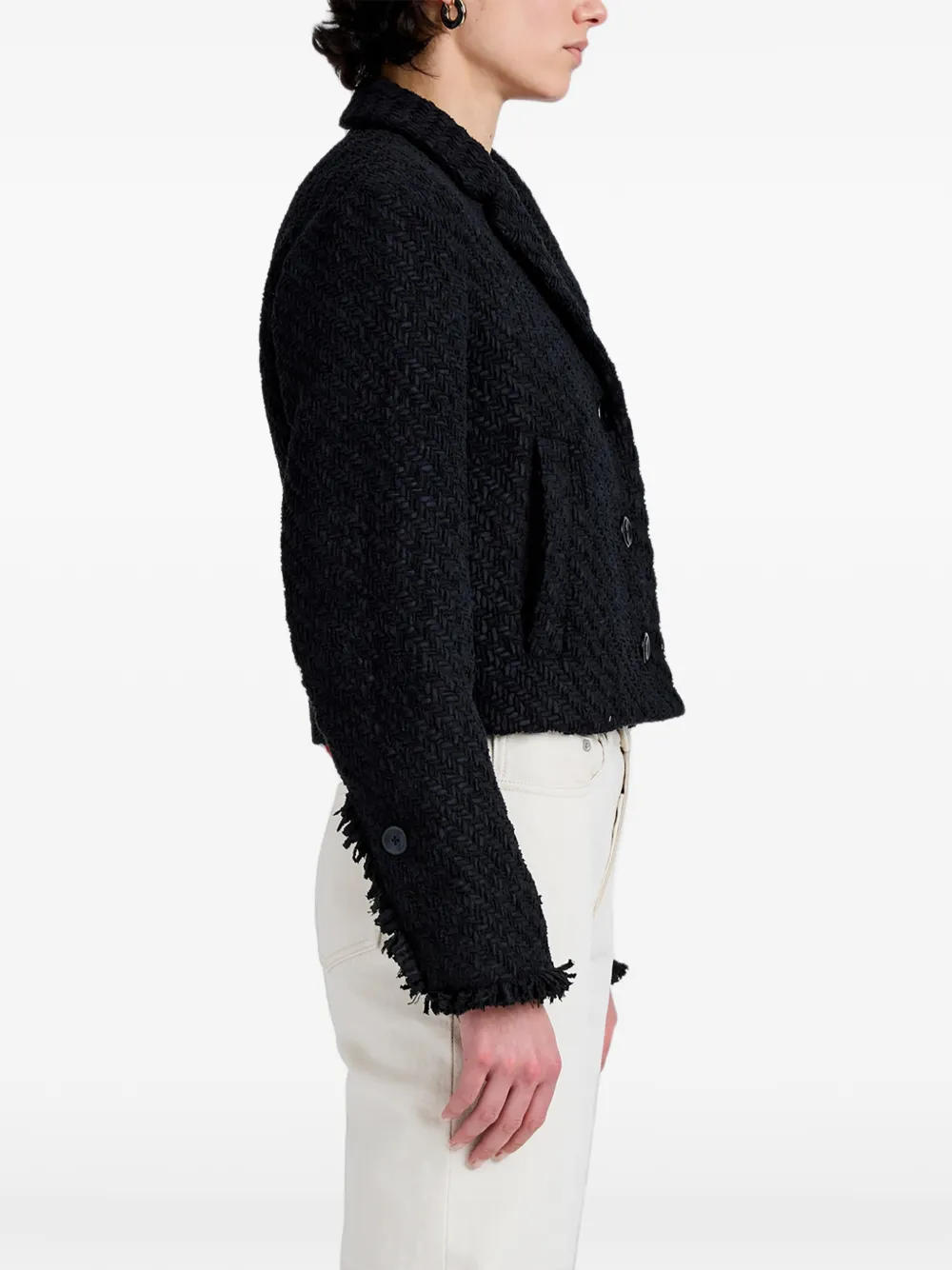 Proenza Schouler White Label Nima geweven jas Zwart