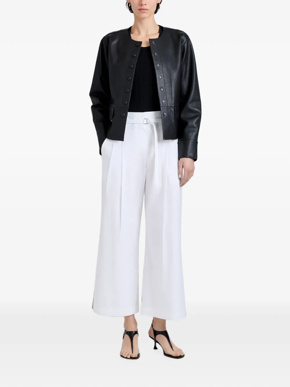 Proenza Schouler White Label Robin jas van leer Zwart