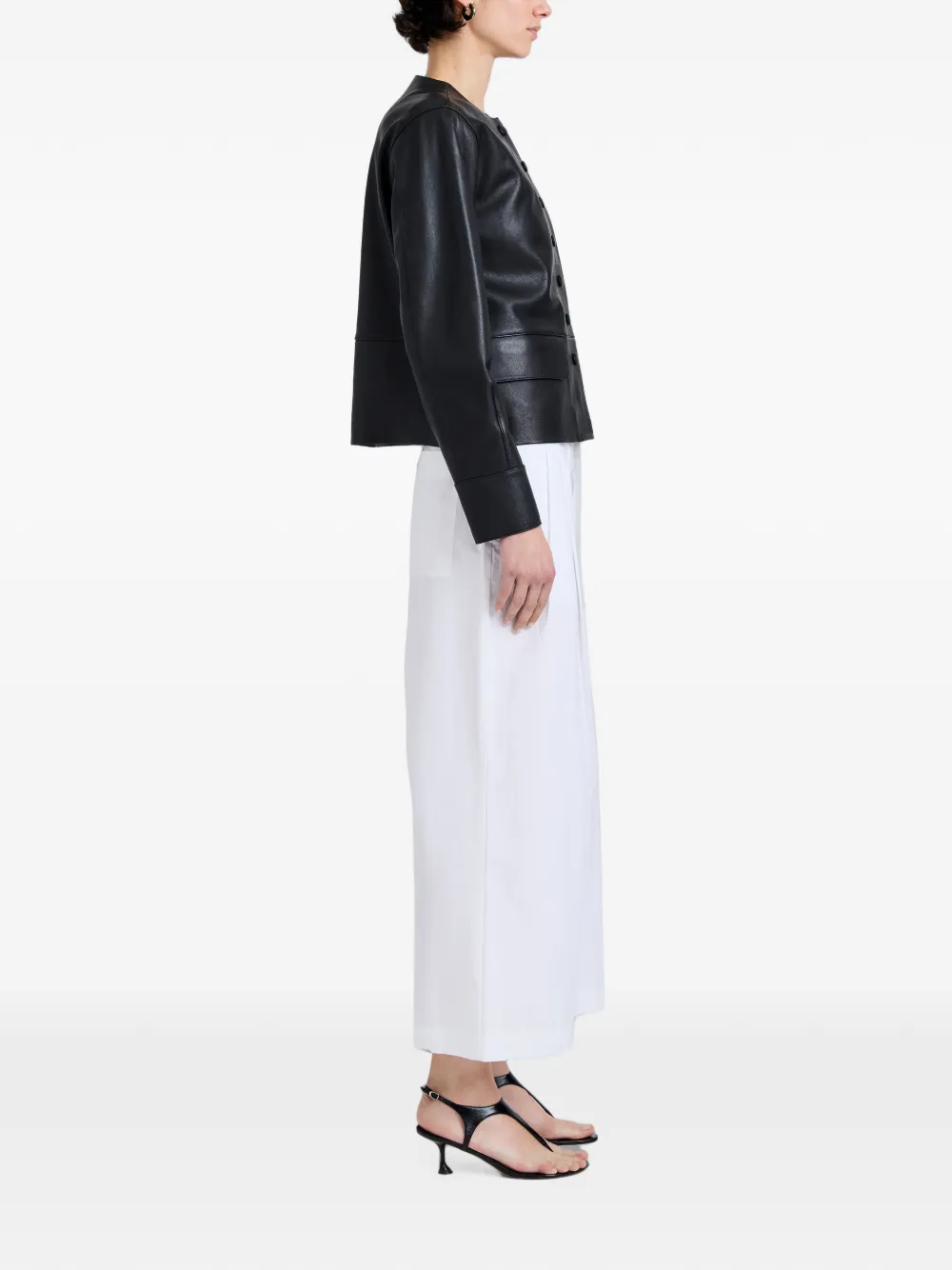 Proenza Schouler White Label Robin jas van leer Zwart