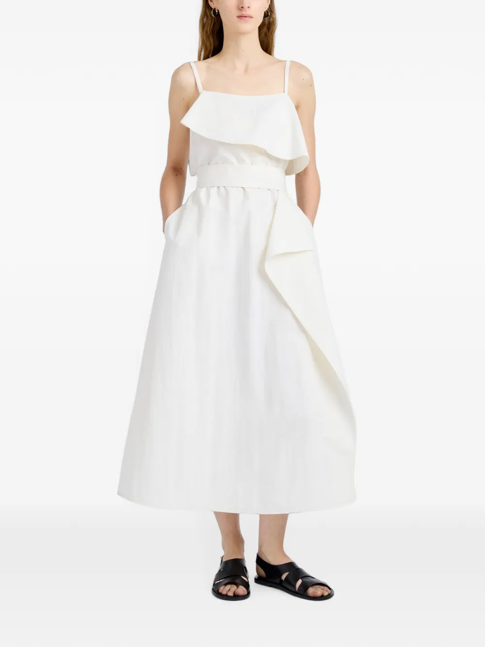 Proenza Schouler White Label Reign jurk van gewassen katoen Beige