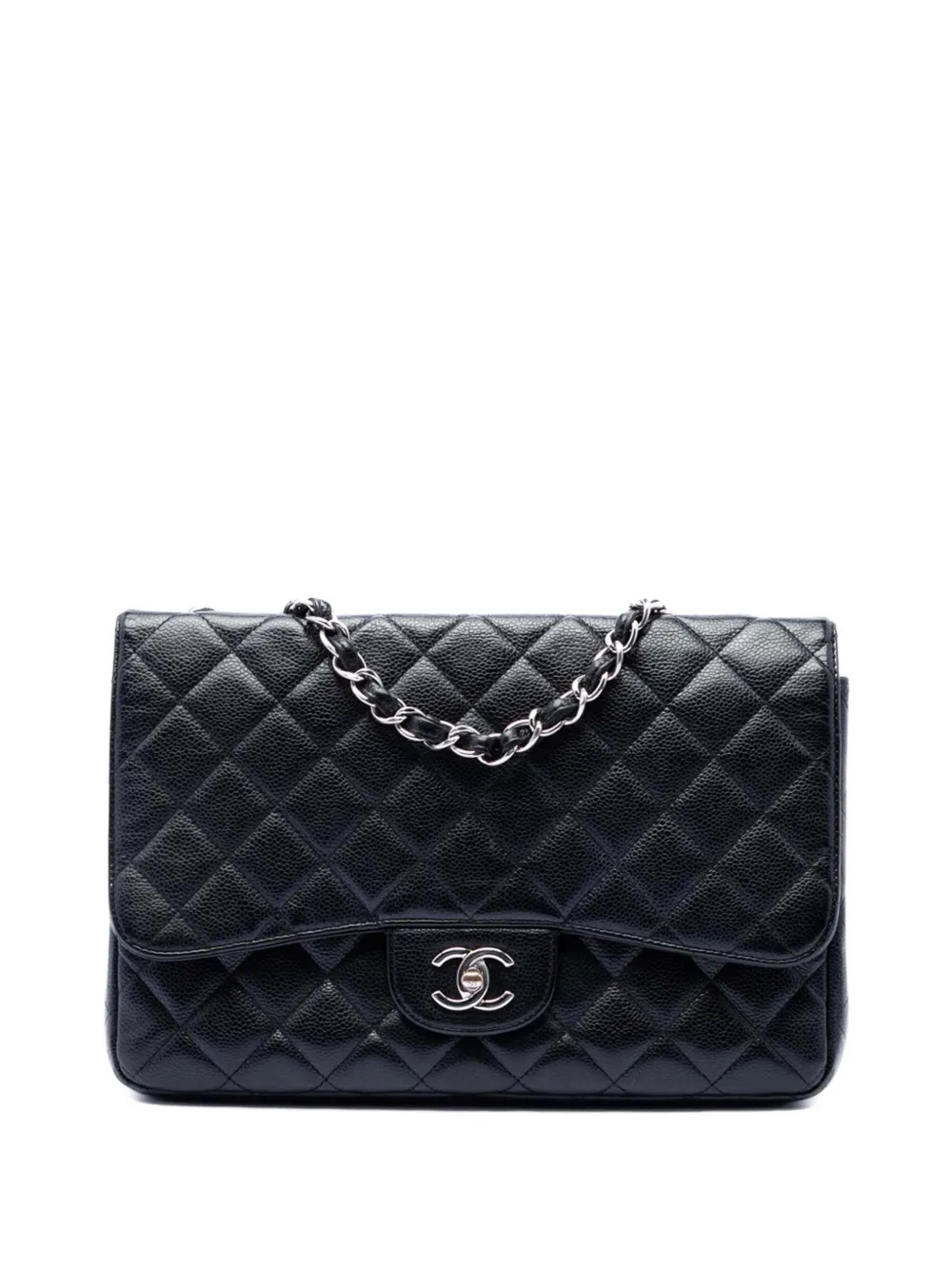 CHANEL Pre-Owned 2009-2010 Jumbo Classic Caviar Single Flap shoulder bag - Schwarz