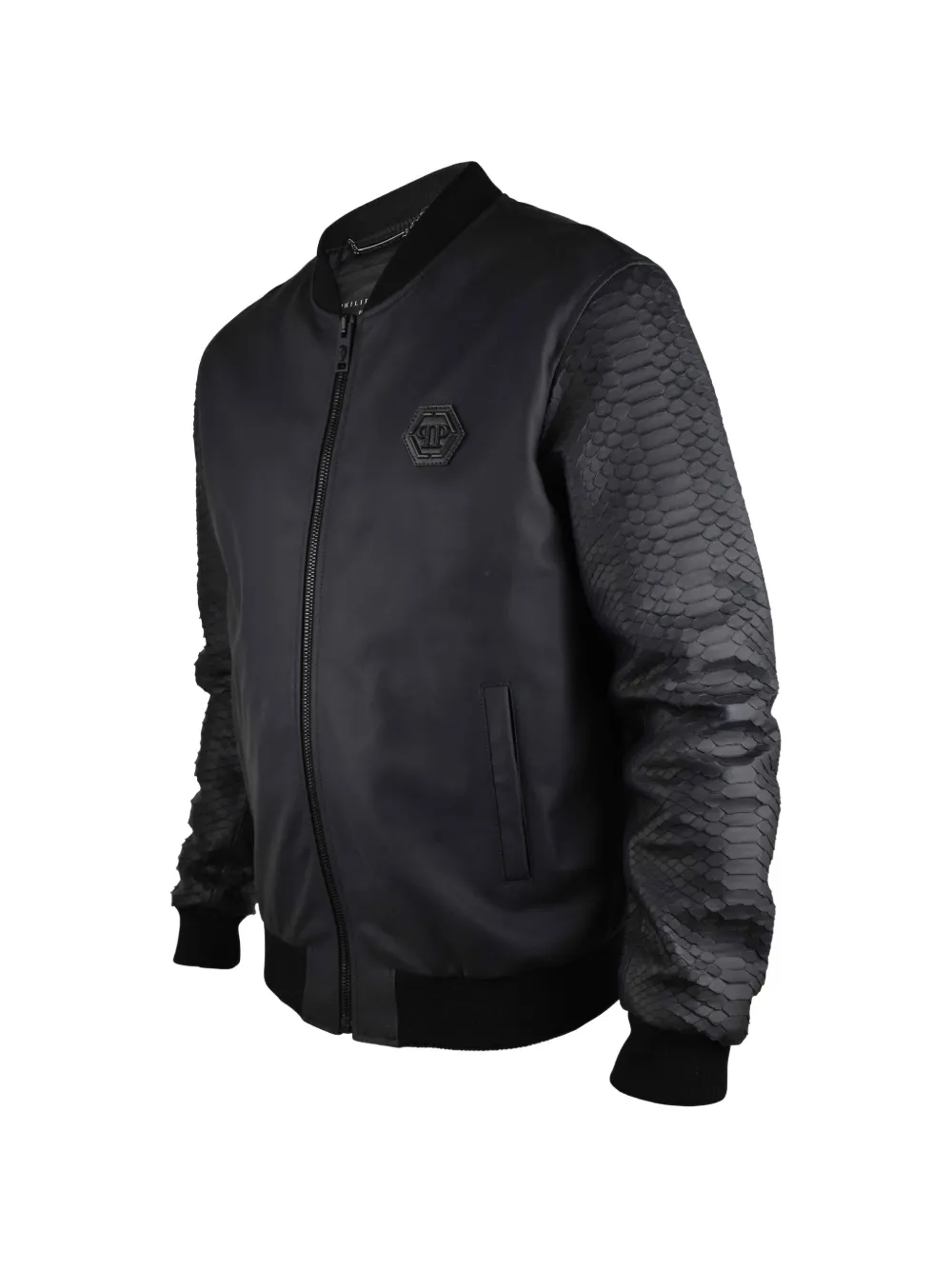 Philipp Plein Leren bomberjack Zwart