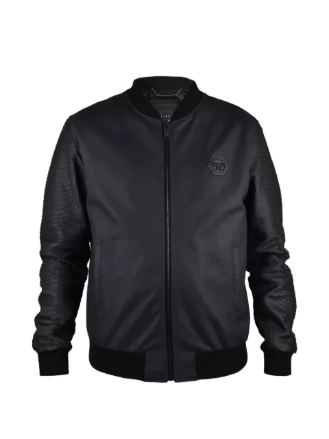Philipp Plein leather bomber jacket