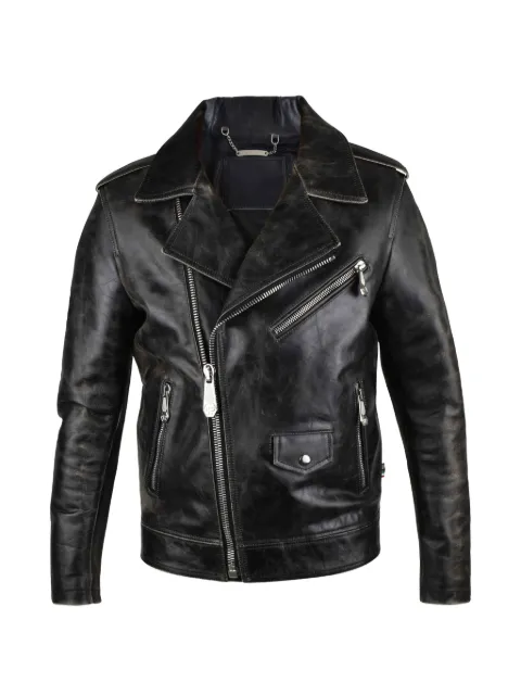 Philipp Plein leather biker jacket