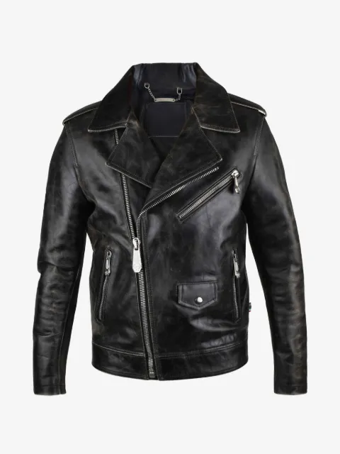 Philipp Plein leather biker jacket