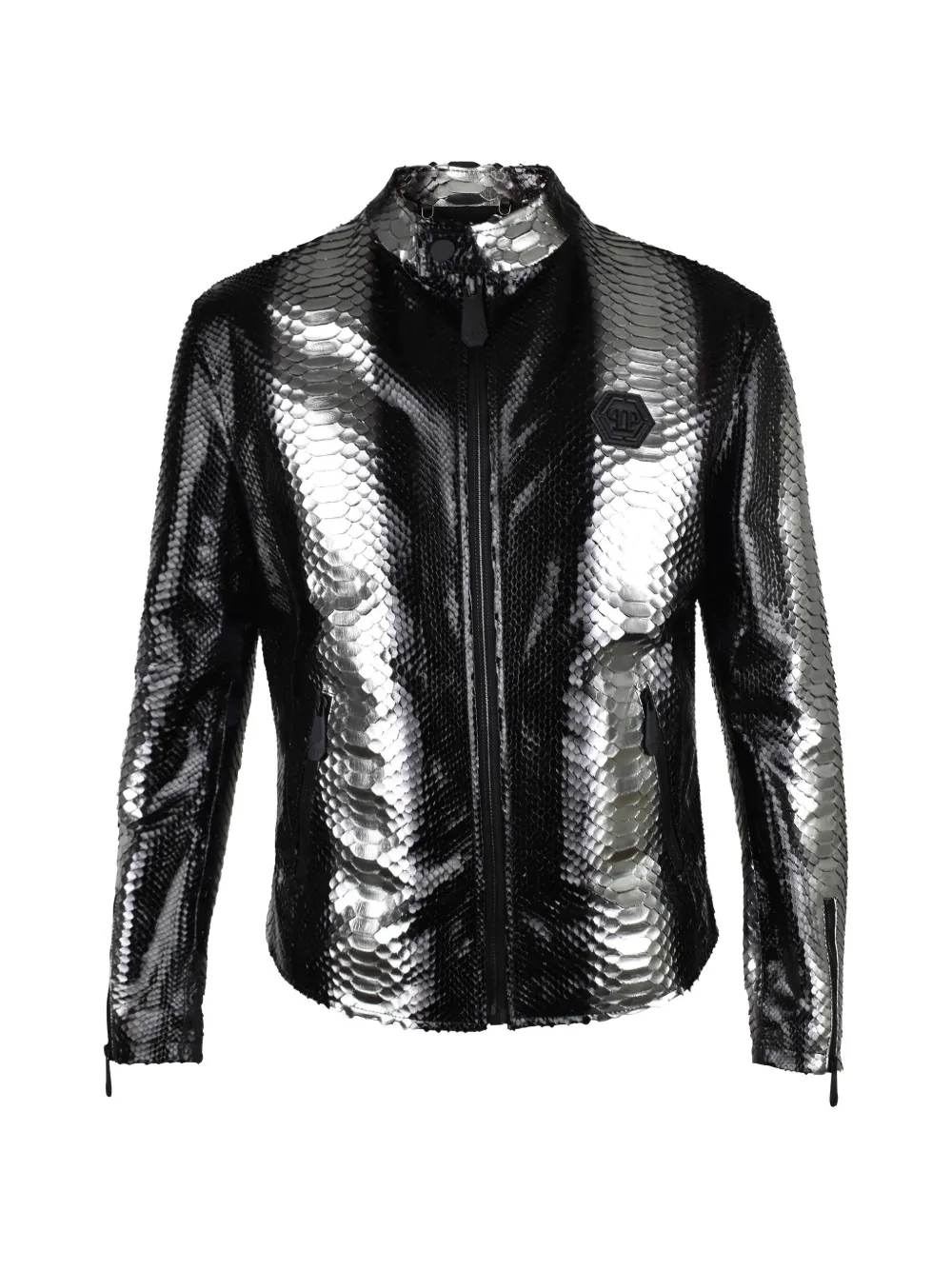 Philipp Plein python-leather jacket | Black | Image 1
