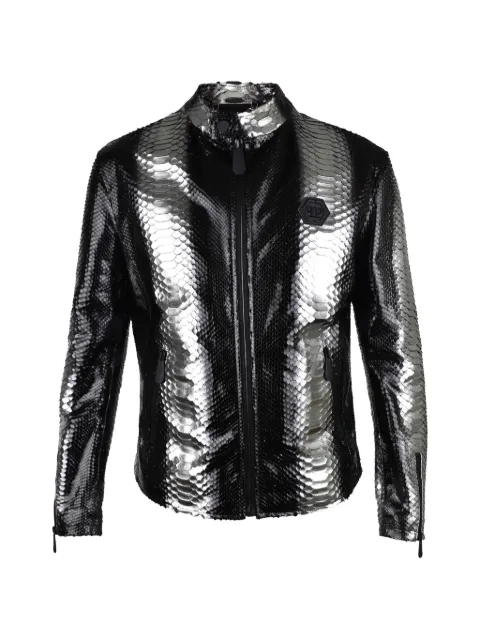 Philipp Plein python-leather jacket