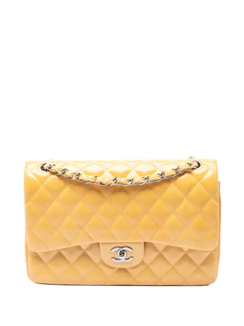 CHANEL Pre-Owned 2012-2013 점보 클래식 페이턴트 더블 플랩 숄더 백