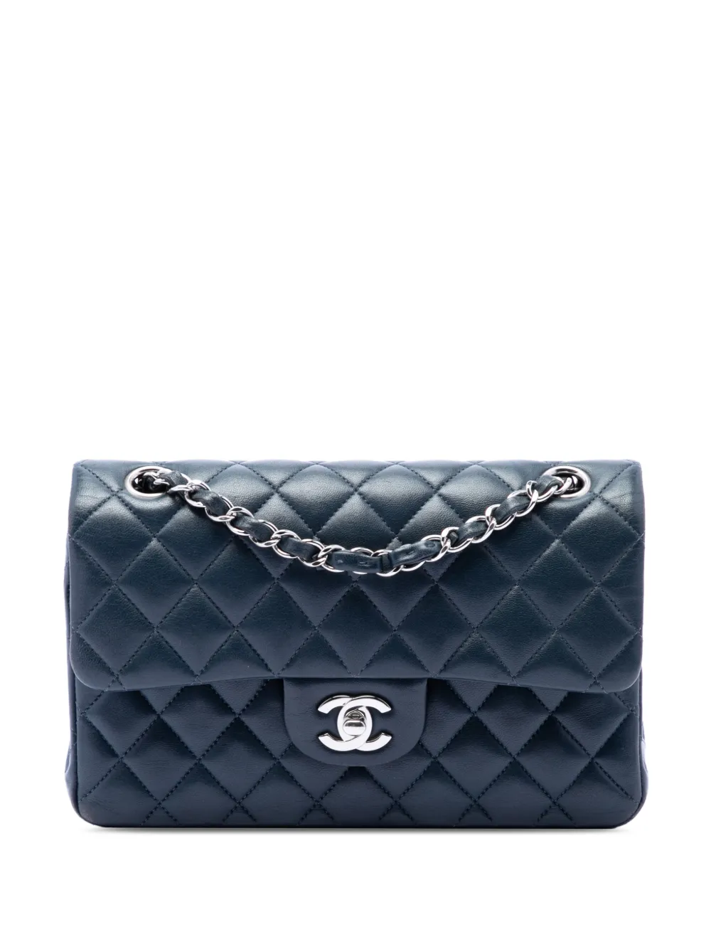 CHANEL Pre-Owned 2018-2019 Small Classic Lambskin Double Flap shoulder bag - Blu