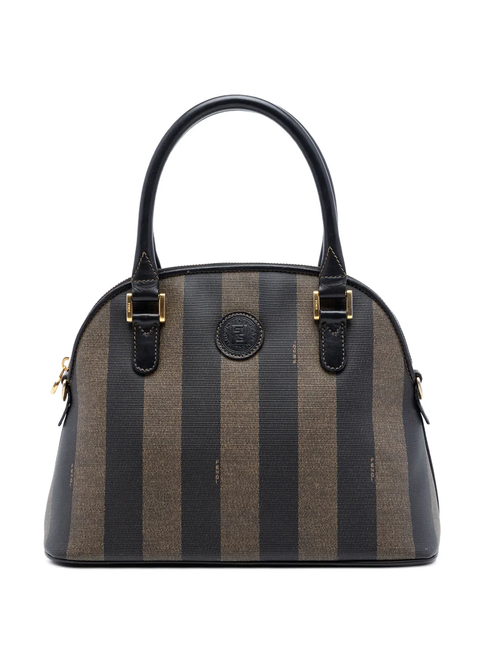 Fendi Pre-Owned 20th Century Pequin Coated Canvas Dome satchel - Marrone