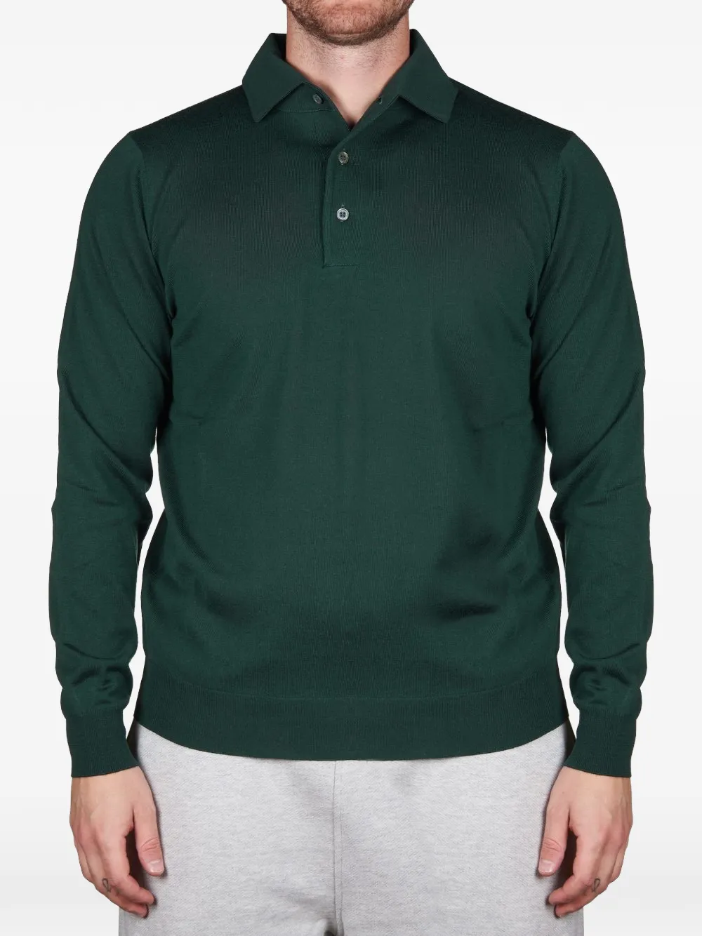 Filippo De Laurentiis long-sleeve knitted polo shirt - Verde