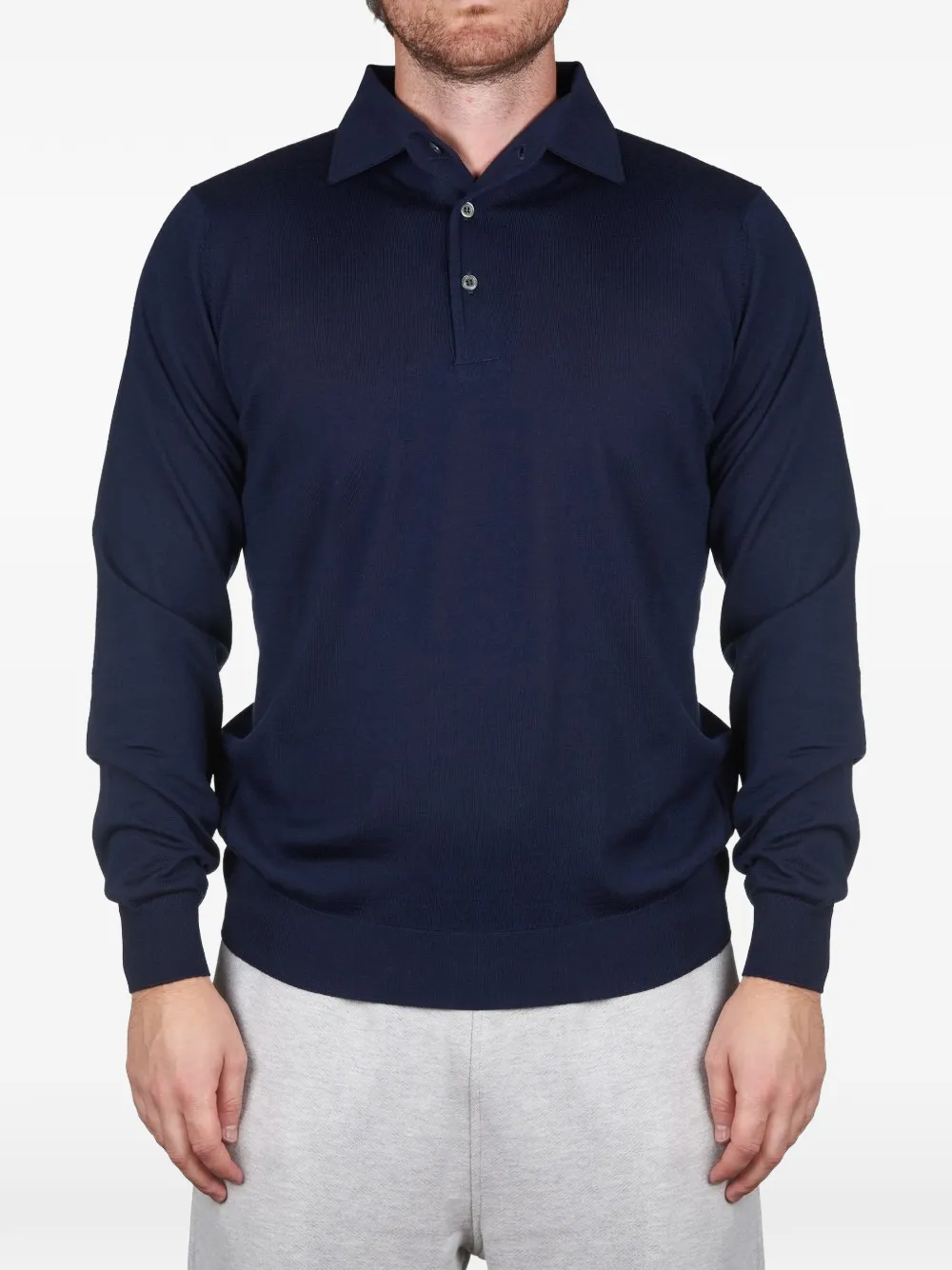 Filippo De Laurentiis long-sleeved polo shirt - Blu