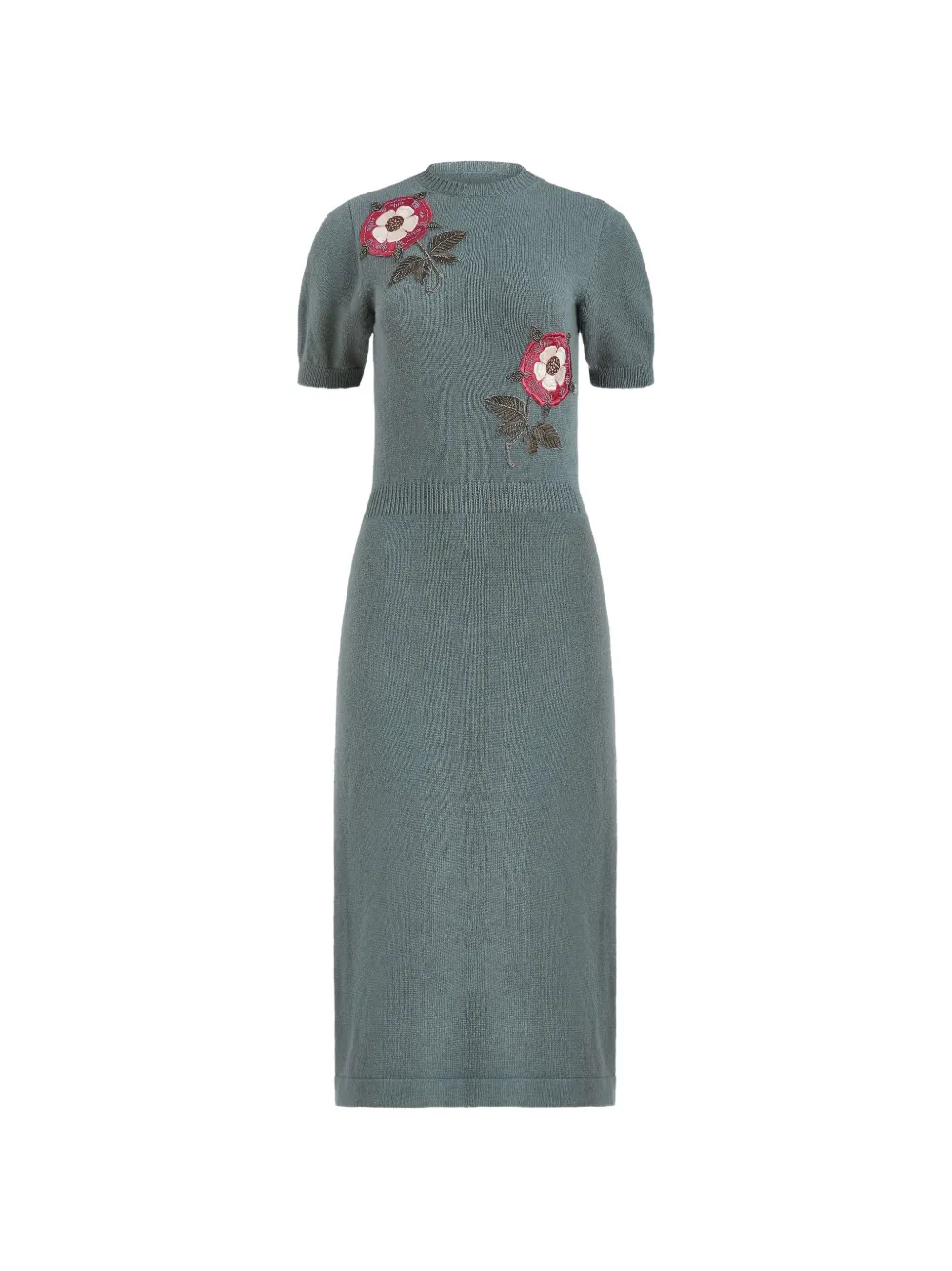 Markarian Iris floral-beaded cashmere midi dress - Green
