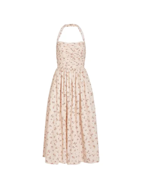 Markarian robe mi-longue Leia dos nu en coton à motif bouquet de fleurs