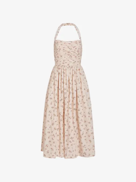 Markarian Leia Neckholder-Midikleid mit Blumenstrauß