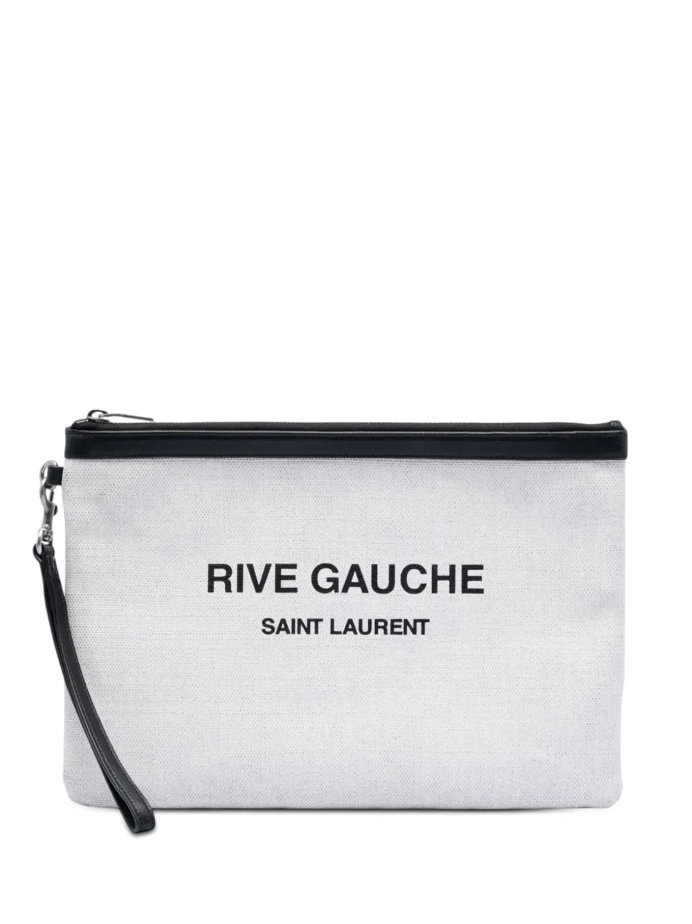 Saint Laurent Pre-Owned 2020 Canvas Rive Gauche Wristlet clutch bag - White