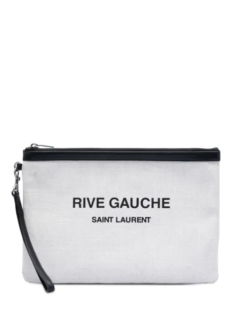 Saint Laurent Pre-Owned bolsa de mano Rive Gauche de lona con correa para lamuñeca 2020