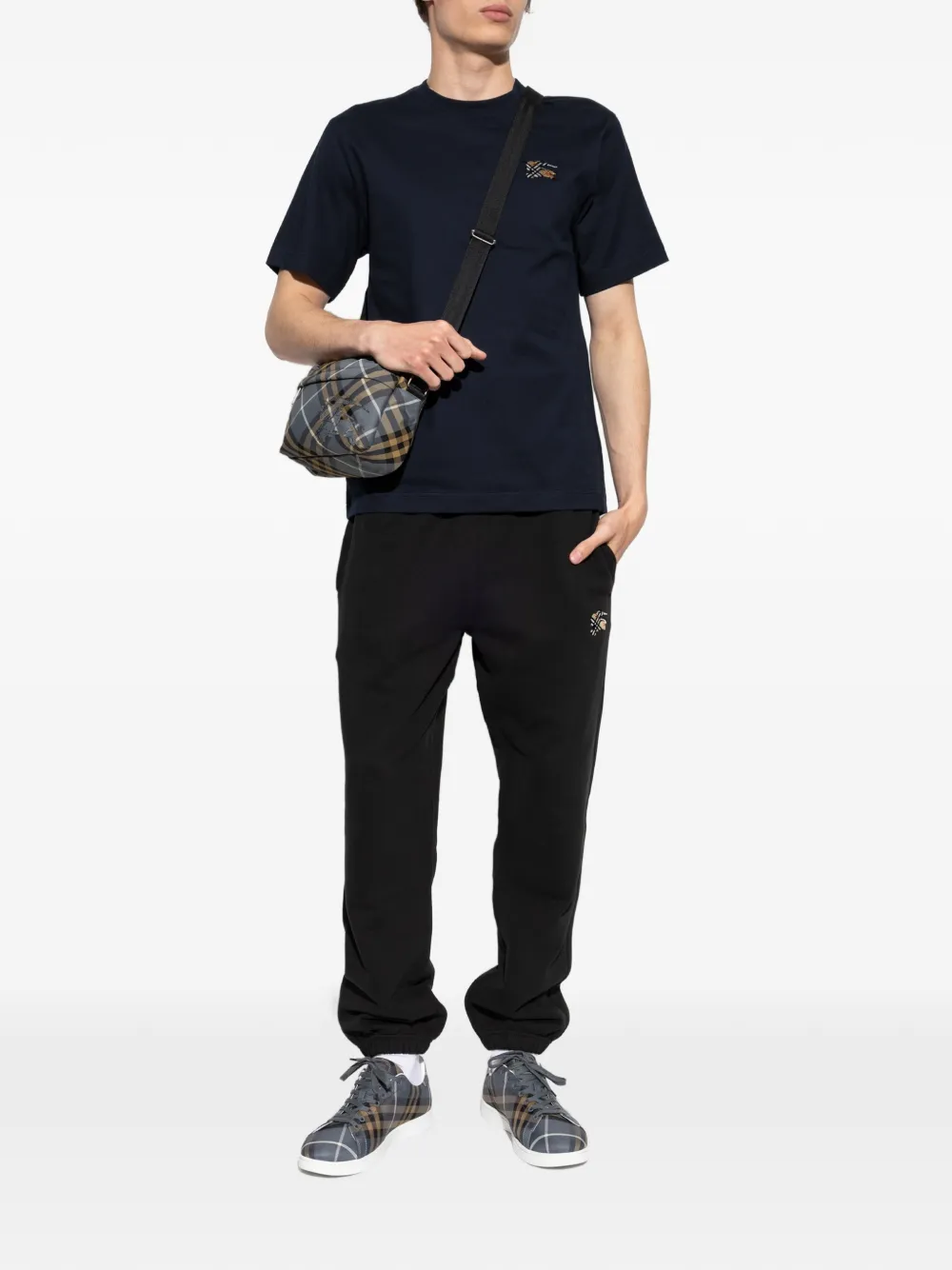 Burberry Trainingsbroek met geborduurd logo Zwart