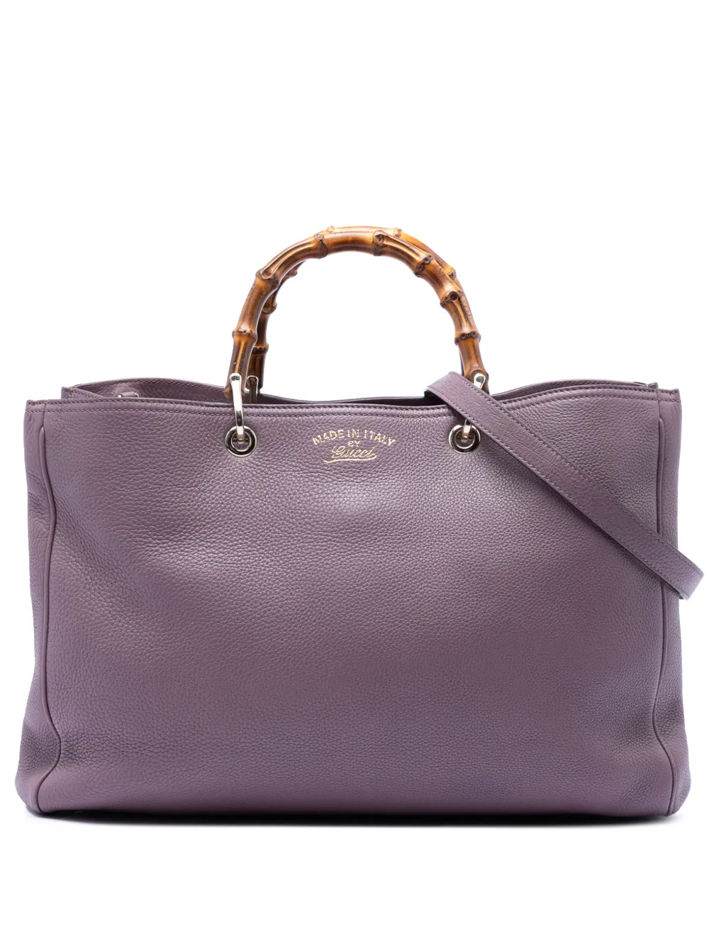 Gucci Pre-Owned 2016-2026 Large Calfskin Bamboo Shopper satchel - Viola