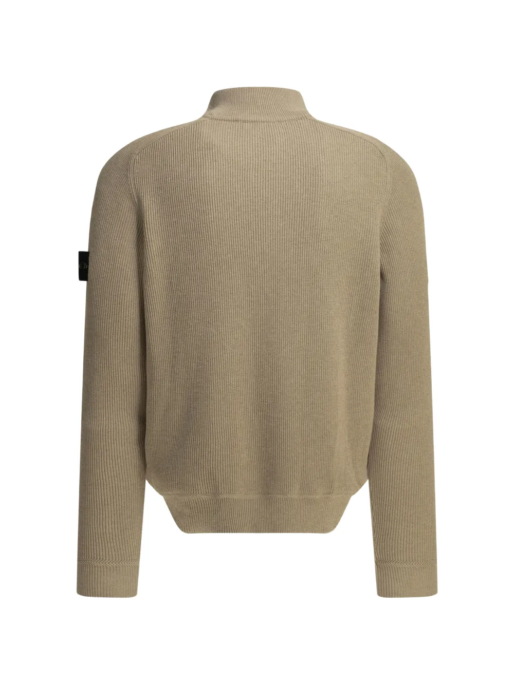 Stone Island Ribgebreide sweater met rits Beige