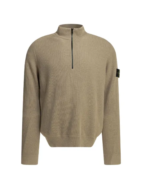 Stone Island ribbed-knit quarter-zip sweatshirt
