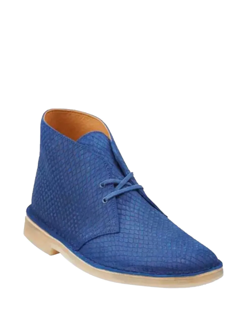 Clarks Originals snake-effect leather desert boots Blauw