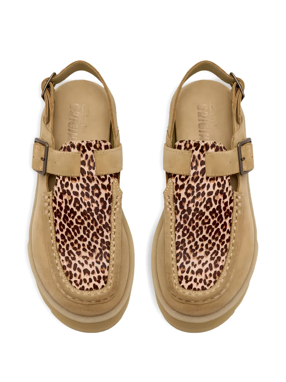 Clarks Originals Meare Easy sandalen met luipaardprint Beige