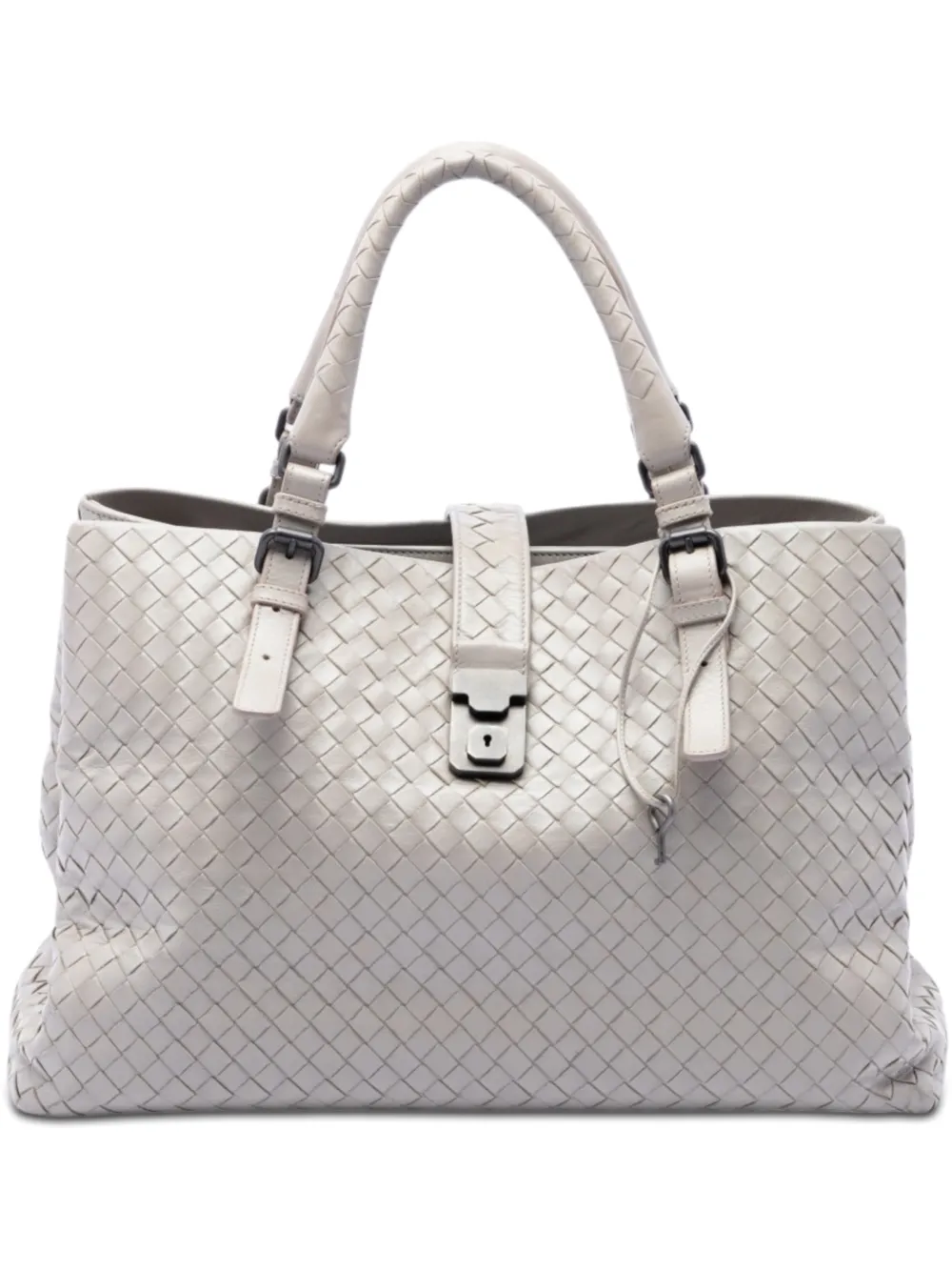 Bottega Veneta 2012-2026 Medium Nappa Intrecciato Roma tote bag Medium in Grau Intrecciato-Leder