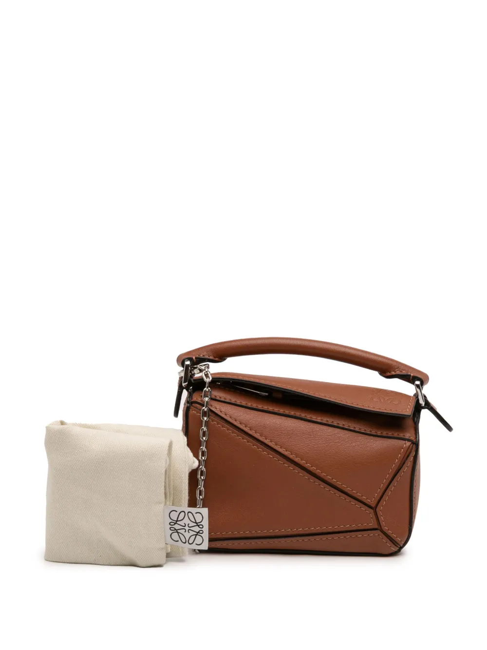 ロエベ　LOEWE Loewe Pre-Owned 2020 Nano Calfskin Puzzle Satchel | Brown | FARFETCH