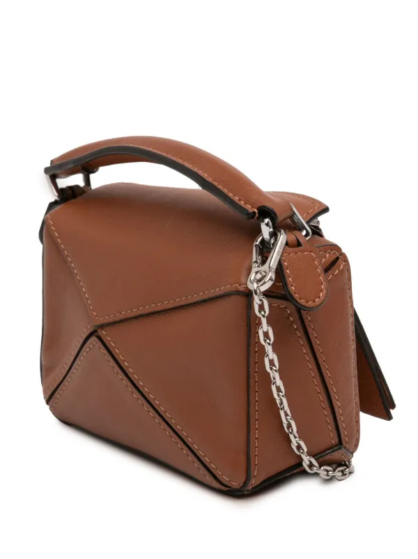 Loewe Pre-Owned 2020 Nano Calfskin Puzzle Satchel | Brown | FARFETCH