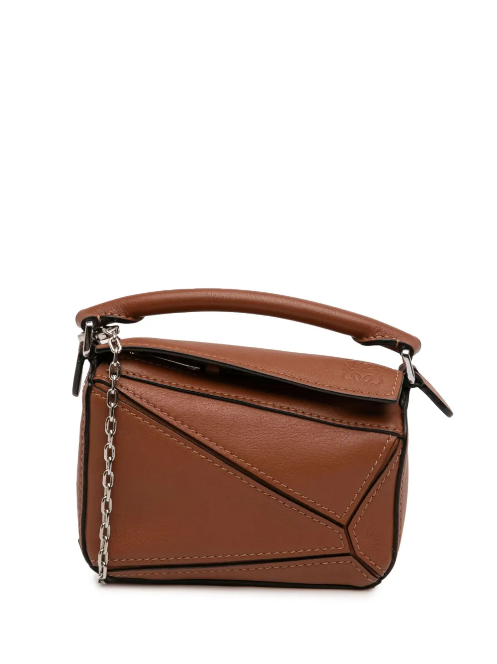 Loewe Pre-Owned 2020 Nano Calfskin Puzzle satchel - Marrone