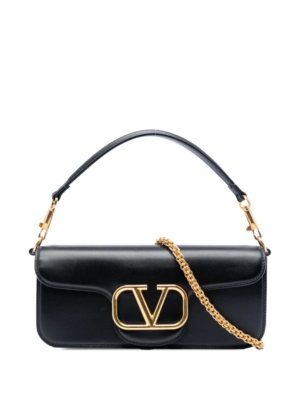 Valentino Garavani Pre-Owned 2018-2025 Calfskin VLogo Loco satchel - Nero