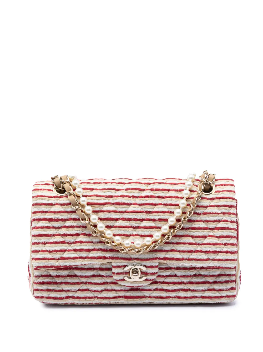 CHANEL Pre-Owned 2014 Medium Classic Jersey Coco Sailor Double Flap shoulder bag - Rosso
