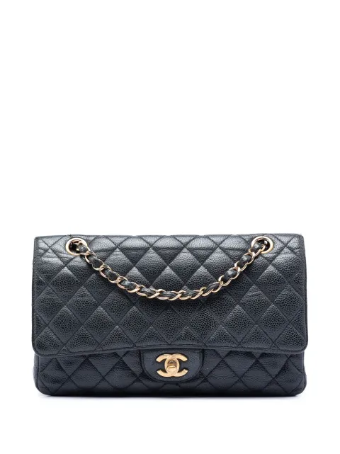 CHANEL Pre-Owned 2011 mittelgroße Classic Caviar Double Flap Schultertasche