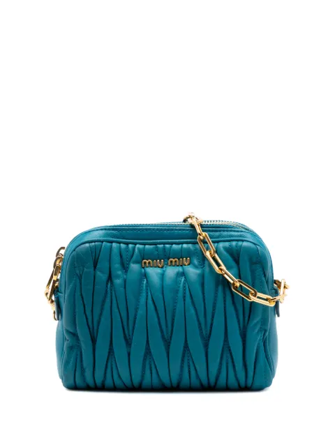Miu Miu Pre-Owned bolsa crossbody Camera de piel capitonada con doble cierre 2010-2026
