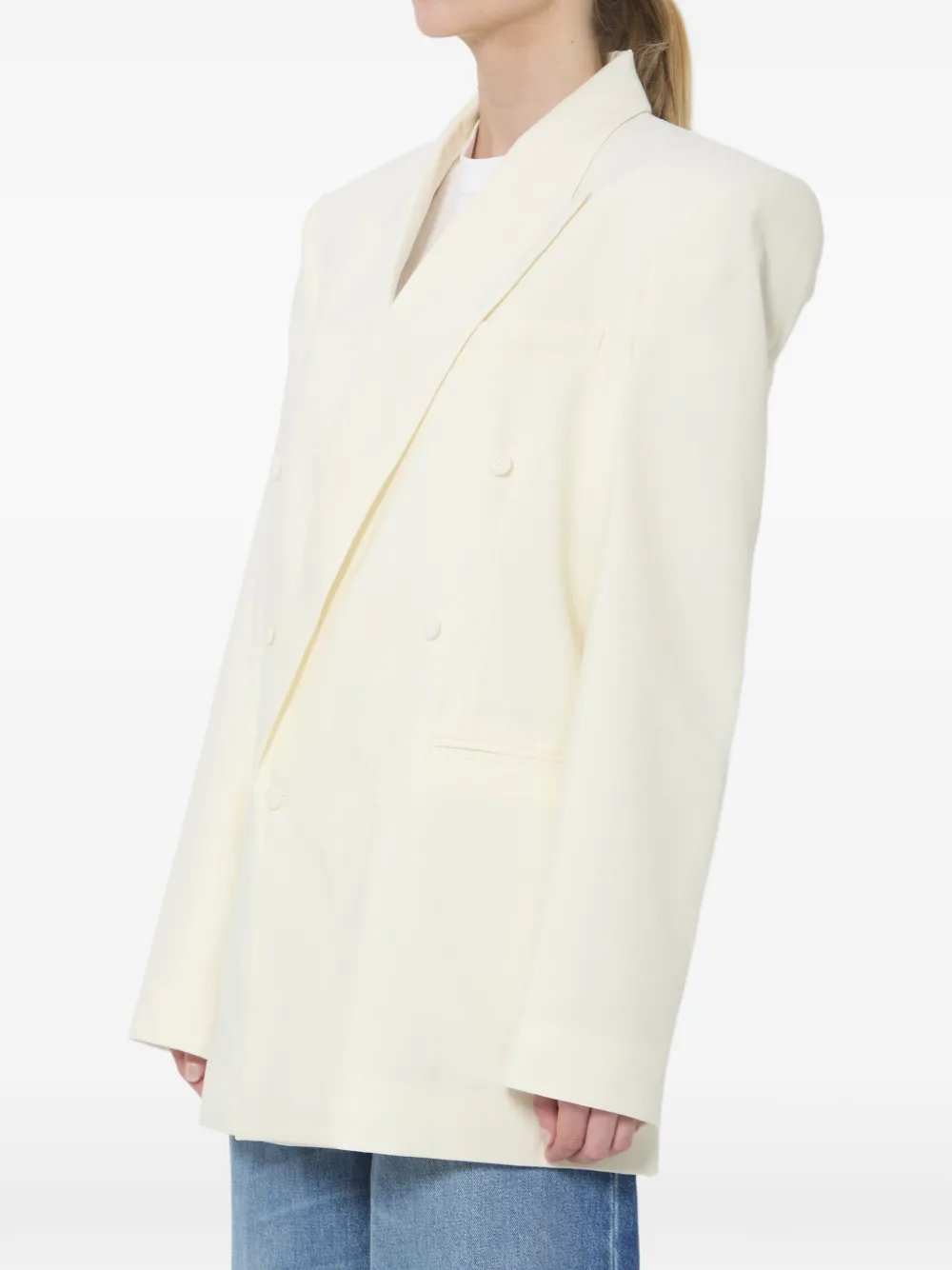The Frankie Shop Monterey blazer met dubbele rij knopen Wit