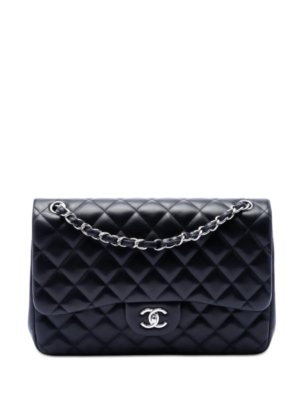 CHANEL Pre-Owned 2012 Jumbo Classic Lambskin Double Flap shoulder bag - Blu