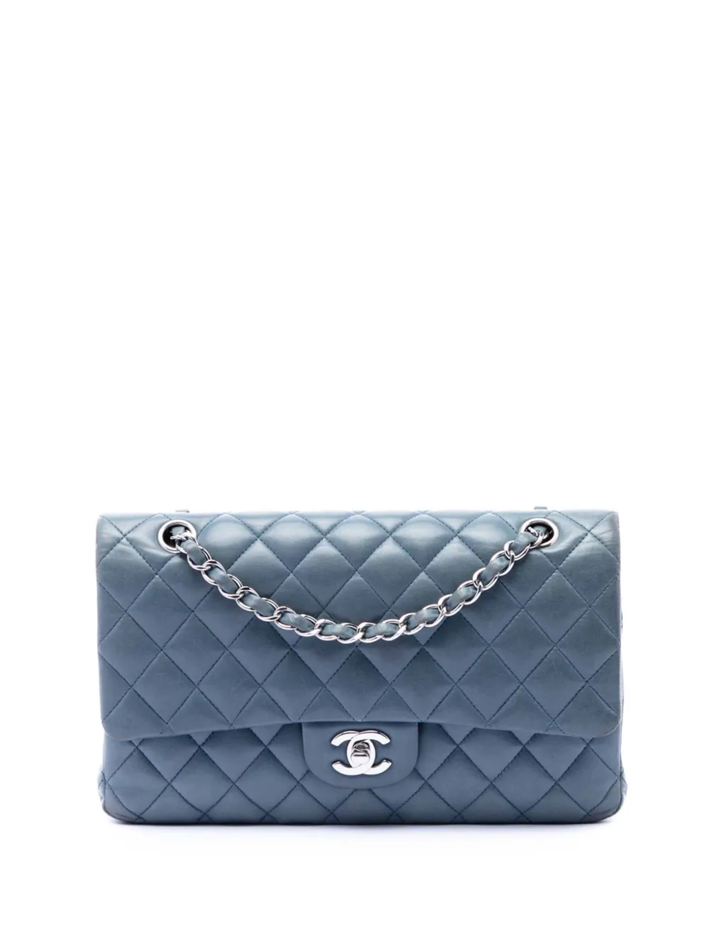 CHANEL Pre-Owned 2012-2013 Medium Classic Lambskin Double Flap shoulder bag - Blu