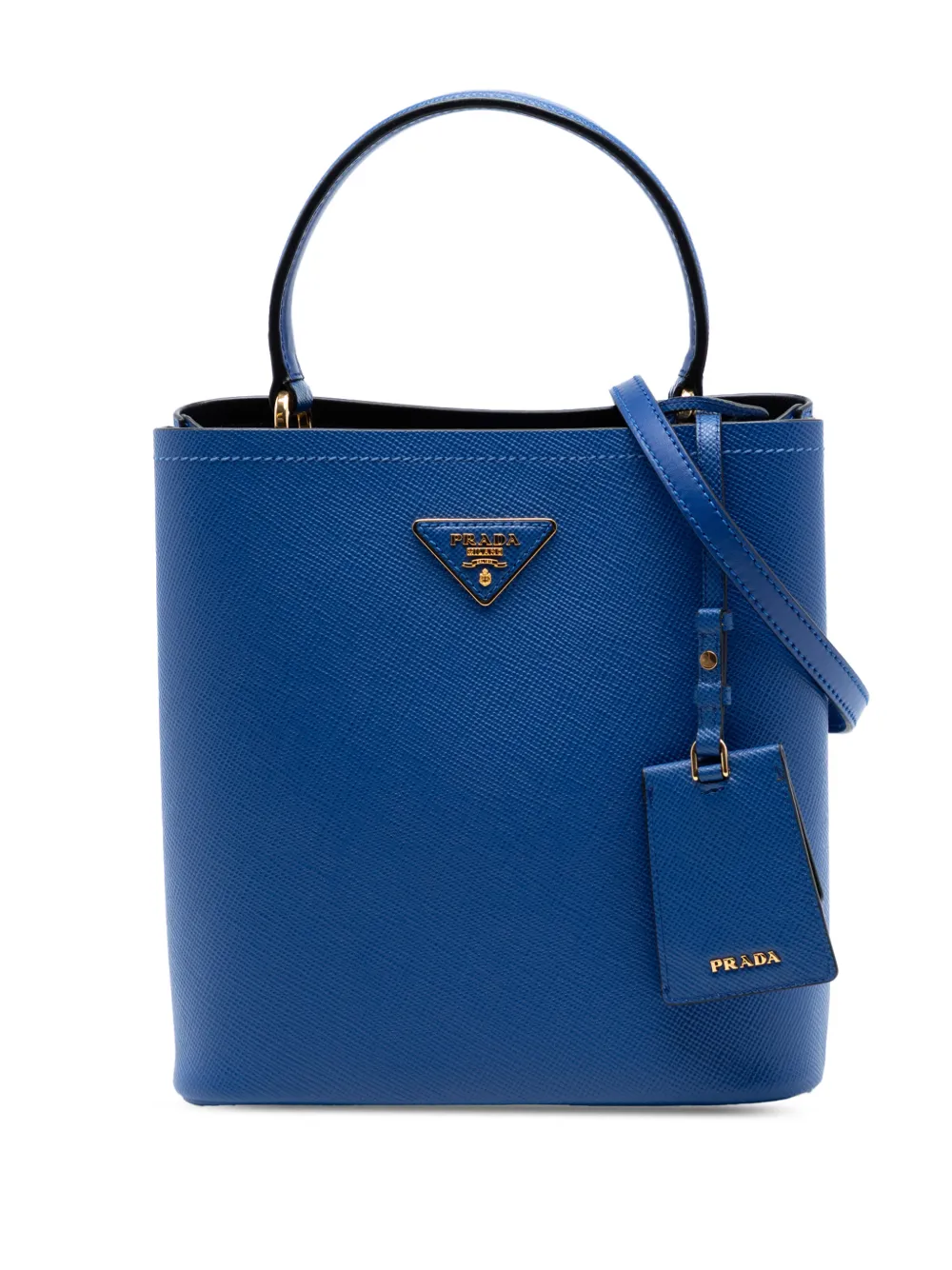 Prada Pre-Owned 2010-2026 Medium Saffiano Cuir Panier satchel - Blau