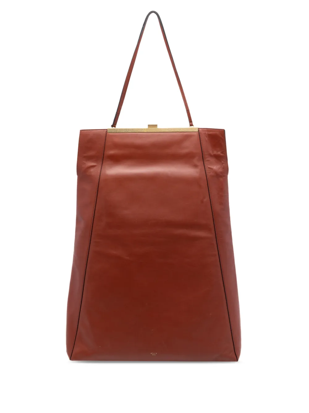 Celine Pre-Owned 2017 Leather Tall Clasp Cabas tote bag - Marrone