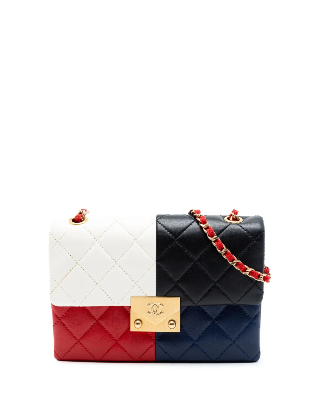 CHANEL Pre-Owned 2016-2017 Quilted Lambskin Colorblock Pagoda Flap crossbody bag - Nero