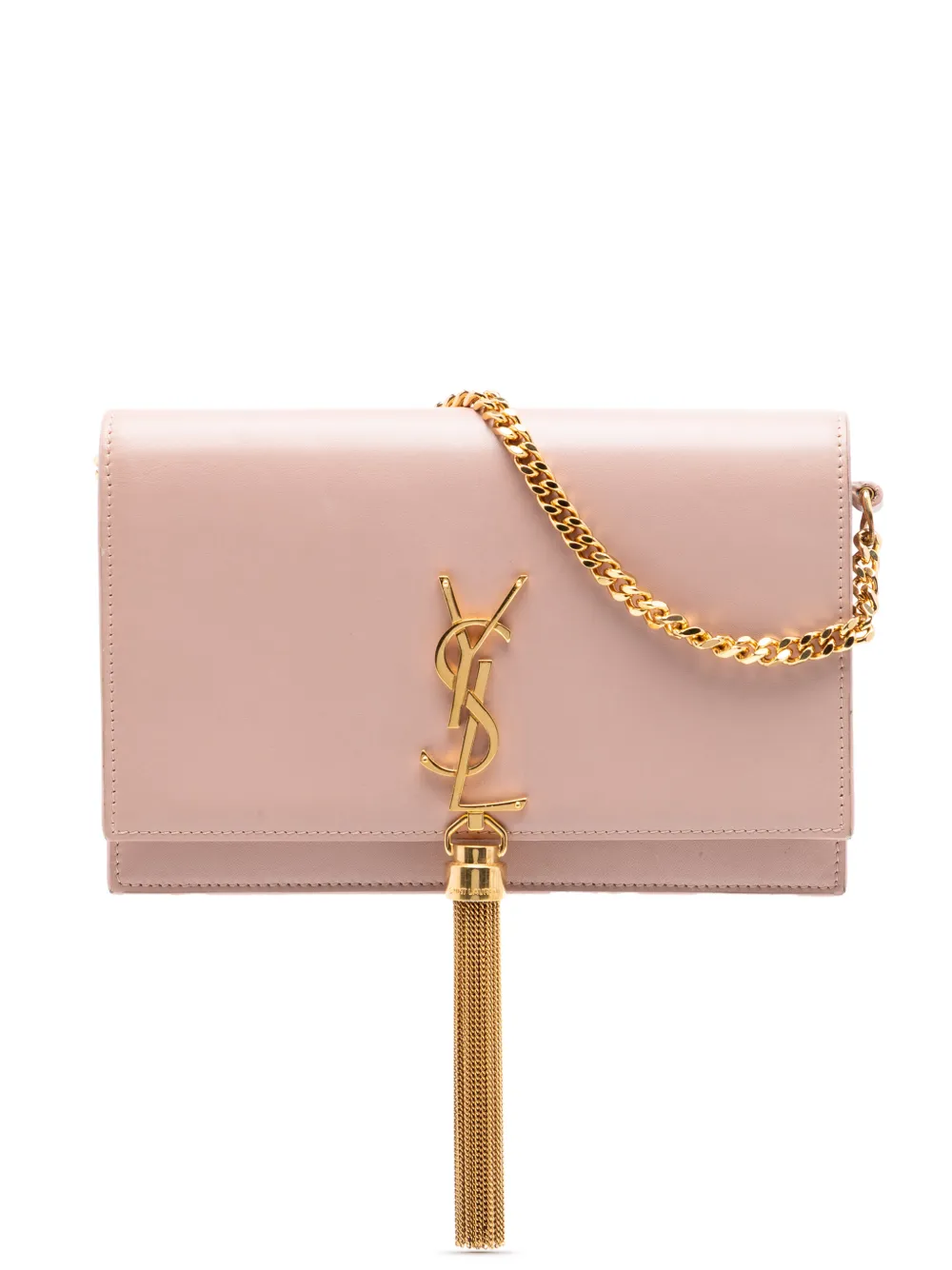 Saint Laurent Pre-Owned 2017 Smooth Calfskin Monogram Kate Tassel Wallet on Chain crossbody bag - Rosa