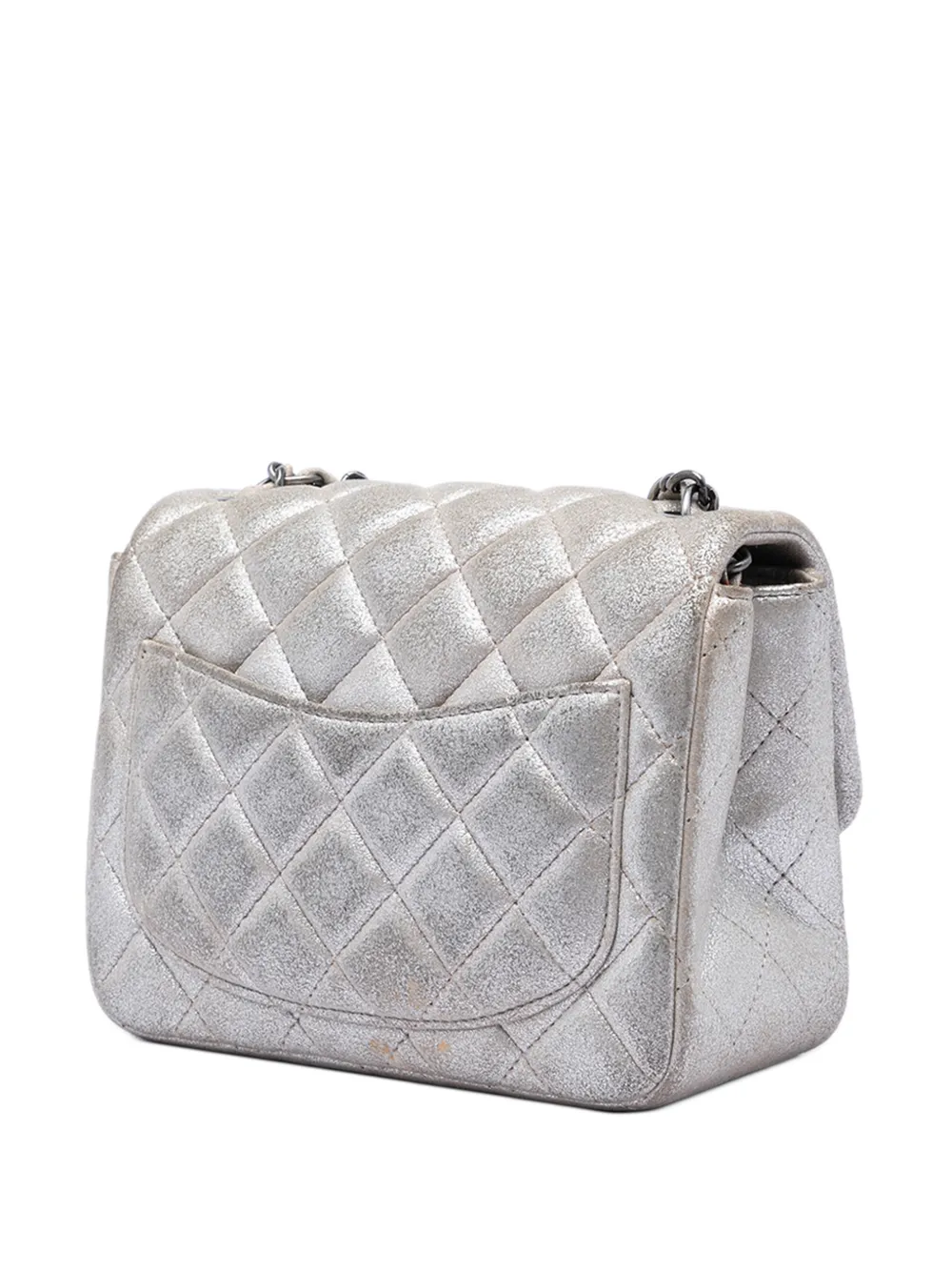  Chanel Pre-owned Borsa A Tracolla Mini Square Classic In Pelle Di Agnello Con Battente 2014 - Marrone 