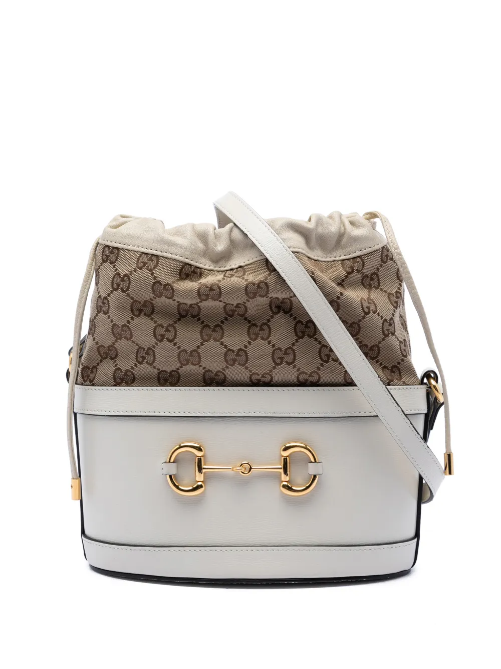 Gucci Pre-Owned 2016-2026 GG Canvas Horsebit 1955 bucket bag - Bianco